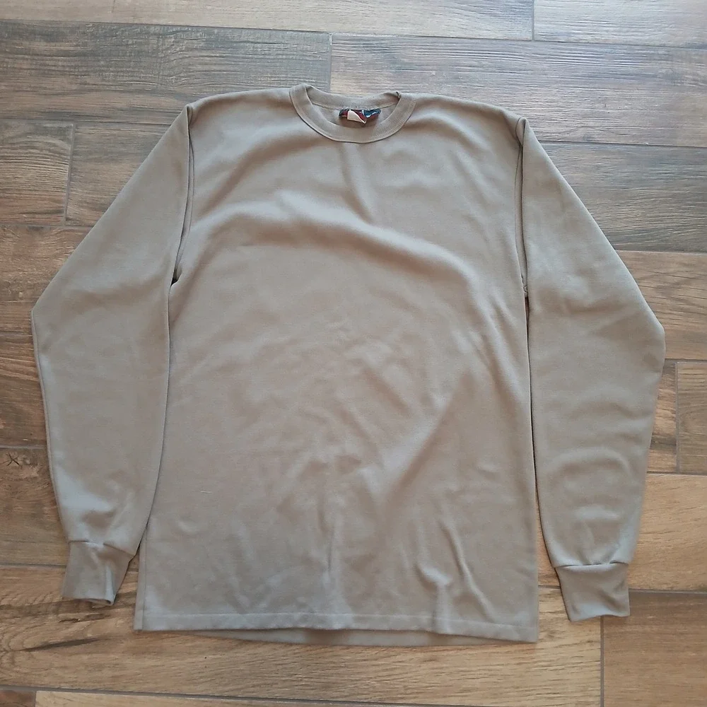 Vintage‎ Kenyon Strata Thermal Shirt Mens Large Tan Thermax Base Layer USA 90s